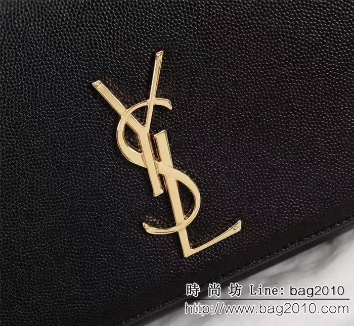 YSL聖羅蘭 原版魚子醬牛皮 翻蓋式 金色鏈條包 26702 YAS1197